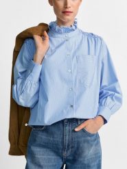 Rich & Royal Bluzka damska Kobiety Bawełna niebieski w paski, 36. Niebieskie bluzki Rich & Royal, bez wzorów, z bawełny, bez kołnierzyka, bez ramiączek. Za 629.95 zł.