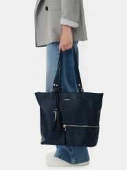 Lasocki Torebka CEO-LSK-L-033-10 Granatowy. Niebieskie shopper bag Lasocki, bez wzorów, ze skóry, bez dodatków. Za 199.99 zł.