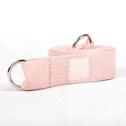 Pasek do jogi myga 2 w 1 - pudrowy róż. Czerwone paski MYGA, bez wzorów, sportowe. Za 29.99 zł.