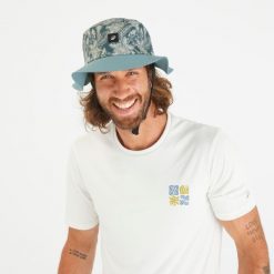 Kapelusz surfingowy Olaian 500 Florentic. Zielone kapelusze OLAIAN, bez wzorów, z materiału, sportowe. Za 54.99 zł.