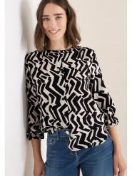 Cecil Bluzka w kolorze czarno-białym rozmiar: M. Białe bluzki Cecil, m, bez wzorów, z wiskozy, bez kołnierzyka, bez ramiączek. Za 109.26 zł.