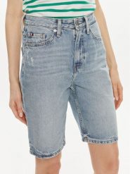 Tommy Hilfiger Szorty jeansowe WW0WW41326 Niebieski Slim Fit. Niebieskie szorty Tommy Hilfiger, bez wzorów, z bawełny. Za 299.99 zł.