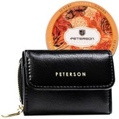 Portfel damski Peterson PTN 011-F-PUS czarny. Czarne portfele Peterson, bez wzorów, ze skóry ekologicznej. Za 74.00 zł.