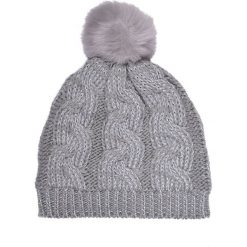 CZAPKA. Szare czapki zimowe marki TOP SECRET, z dzianiny. W wyprzedaży za 19.99 zł.