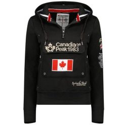 Bluza turystyczna damska Canadian Peak Gyrelle Lady. Czarne bluzy z kapturem Canadian Peak, l, bez wzorów, z dresówki, bez kaptura. Za 220.64 zł.