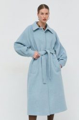 Beatrice B płaszcz wełniany kolor niebieski przejściowy oversize. Niebieskie płaszcze Beatrice B, bez wzorów, z wełny, bez kaptura. W wyprzedaży za 1,759.90 zł.