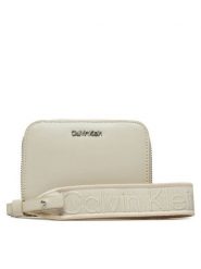 Calvin Klein Portfel Gracie K60K611688 Beżowy. Brązowe portfele Calvin Klein, bez wzorów, ze skóry. Za 209.99 zł.