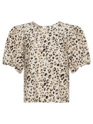 MOSS COPENHAGEN Bluzka w kolorze beżowym rozmiar: XL. Brązowe bluzki Moss Copenhagen, s, bez wzorów, z wiskozy, klasyczne, bez kołnierzyka, bez ramiączek. Za 127.65 zł.
