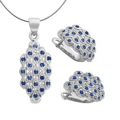 PAVO Komplet srebrnej biżuterii kolczyki naszyjnik szafiry 2,3 ct. Szare kolczyki Braccatta, z szafirem, metalowe. Za 649.00 zł.