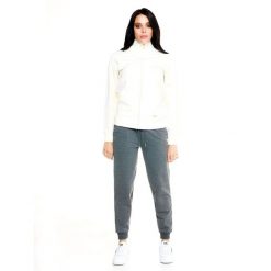 Bluza z zamek błyskawiczny na co dzień na siłownię. Białe bluzy bez kaptura LEONE 1947 APPAREL, l, bez wzorów, z dresówki, bez kaptura, na fitness i siłownię. W wyprzedaży za 191.56 zł.