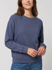 MOSS COPENHAGEN Bluza "Ima Q" w kolorze niebieskim rozmiar: S/M. Niebieskie bluzy Moss Copenhagen, m, bez wzorów, bez kaptura. Za 140.20 zł.