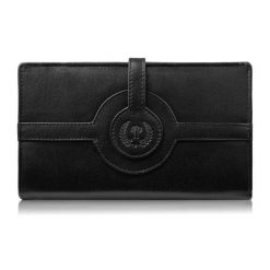 Portfel damski skórzany czarny duży w orientacji poziomej z RFID Paolo Peruzzi T-134-BL. Czarne portfele bez wzorów, z materiału. Za 94.00 zł.