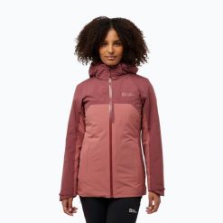 Kurtka 3w1 damska Jack Wolfskin Hunberg. Czerwone kurtki Jack Wolfskin, bez wzorów, sportowe, bez kaptura. Za 1,129.00 zł.