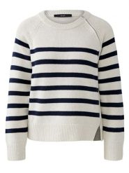 Oui Sweter w kolorze biało-granatowym rozmiar: 44. Białe swetry Oui, bez wzorów, z bawełny, bez ramiączek. Za 208.99 zł.