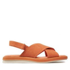 Sandały Caprice. Brązowe sandały Caprice, bez wzorów, bez obcasa, na płaskiej podeszwie, bez zapięcia. Za 219.99 zł.