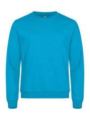 Clique Basic Roundneck — bluza unisex z okrągłym dekoltem, materiał. Niebieskie bluzy CLIQUE, s, bez wzorów, z bawełny, bez ramiączek, bez kaptura. Za 155.70 zł.