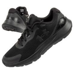 Buty Under Armour 3024989-002 czarne. Czarne buty treningowe bez wzorów, z gumy, bez zapięcia. Za 292.10 zł.
