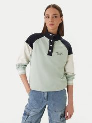 Guess Bluza GUESS x NORTH SAILS W6GQ12 K3481 Zielony Regular Fit. Zielone bluzy Guess, xs, z aplikacjami, z bawełny, bez ramiączek, bez kaptura. Za 469.99 zł.