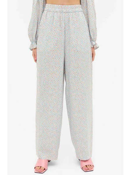 Monki Spodnie w kolorze turkusowo-białym rozmiar: XS. Białe spodnie materiałowe Monki, bez wzorów, z materiału, z podwyższonym stanem. Za 39.99 zł.