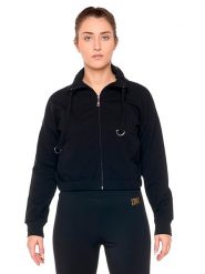Bluza z zamek błyskawiczny na co dzień na siłownię. Czarne bluzy bez kaptura LEONE 1947 APPAREL, s, bez wzorów, bez kaptura, na fitness i siłownię. Za 383.11 zł.