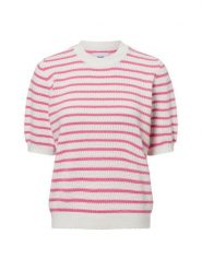 Nümph sweter z krótkim rękawem z dzianiny - Nunicole Kobiety Bawełna biały, XXL. Białe swetry Nümph, xxl, bez wzorów, z bawełny, eleganckie, bez ramiączek. Za 299.95 zł.