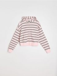 Bluza oversize z bawełną w paski - wielobarwny. Bluzy bez kaptura Sinsay, l, bez wzorów, z bawełny, bez kaptura. Za 59.99 zł.