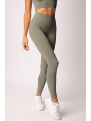Spaio Legginsy sportowe "Flex 2.0" w kolorze oliwkowym rozmiar: L. Brązowe legginsy Spaio, bez wzorów, z materiału, sportowe. Za 165.99 zł.