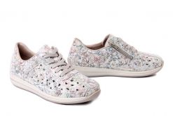 RIEKER N1114-90 multi, półbuty damskie. Półbuty wsuwane Rieker, na lato, bez wzorów, bez obcasa. Za 344.32 zł.