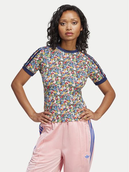 Adidas T-Shirt Liberty London Cali JC7776 Kolorowy Slim Fit. T-shirty adidas, xs, bez wzorów, z bawełny, bez kołnierzyka, bez ramiączek. Za 149.99 zł.