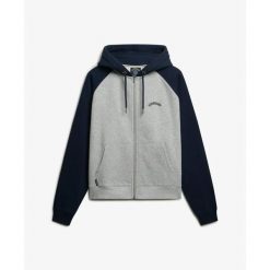 Bluza damska z kapturem Superdry Essential Logo OSZ Raglan ZH. Niebieskie bluzy z kapturem Superdry, bez wzorów, z kapturem. Za 326.95 zł.