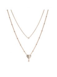 Fossil Naszyjnik Flutter Hearts JF03648791 Złoty. Żółte naszyjniki Fossil, z tworzywa sztucznego, metalowe. Za 179.99 zł.