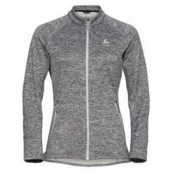 Bluza rozpinana bez kaptura damska ODLO Tencia Mid Layer Full Zip. Szare bluzy ODLO, bez wzorów, bez kaptura, trekkingowe. Za 449.99 zł.