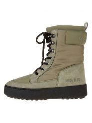 Moon Boot Skórzane botki "Ltrack Combat" w kolorze khaki rozmiar: 39. Brązowe botki Moon Boot, bez wzorów, z materiału, bez obcasa, bez zapięcia. Za 528.34 zł.