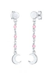 Elli Damski Księżyc płytkowy z różowym kwarcem w srebrze próby 925 Sterling Silver Kolczyki 1 ct. Czerwone kolczyki Elli, z kwarcem, srebrne. Za 208.99 zł.