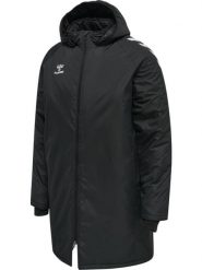 Kurtka parka HML CORE XK BENCH JACKET. Czarne płaszcze Hummel, l, bez wzorów, z materiału, klasyczne, z kapturem. Za 280.00 zł.