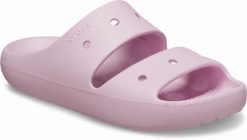 Klapki Dla Dorosłych Crocs Classic V2 Sandal. Czerwone klapki Crocs, bez wzorów, z materiału, bez obcasa, bez zapięcia. Za 118.99 zł.