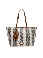 Nine West Torebka Lilla3 Beżowy. Brązowe shopper bag Nine West, bez wzorów, z materiału, bez dodatków. Za 219.99 zł.