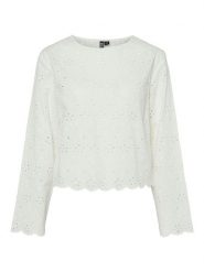 Pieces Sweter "Tarmorine" w kolorze białym rozmiar: XS. Białe swetry Pieces, xs, bez wzorów, z bawełny, bez ramiączek. Za 74.63 zł.