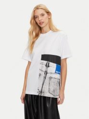 Karl Lagerfeld Jeans T-Shirt 246J1706 Biały Relaxed Fit. Białe t-shirty Karl Lagerfeld Jeans, s, bez wzorów, z bawełny, bez kołnierzyka, bez ramiączek. Za 229.99 zł.