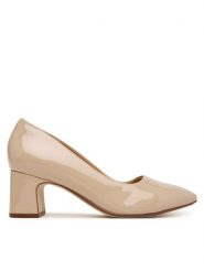 Clarks Czółenka Fernie Court 26183034 Beżowy jasny. Brązowe czółenka Clarks, bez wzorów, z lakierowanej skóry, bez obcasa, bez zapięcia. Za 389.99 zł.