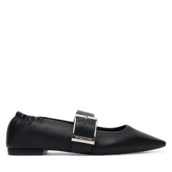 Baleriny DKNY. Czarne baleriny DKNY, bez wzorów, bez obcasa, bez zapięcia. Za 249.99 zł.