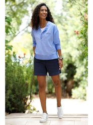 Heine Bluza w kolorze niebieskim rozmiar: 48. Niebieskie bluzy Heine, bez wzorów, z bawełny, bez kaptura. Za 46.95 zł.