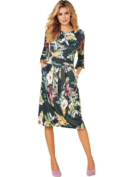 WITT WEIDEN Sukienka w kolorze antracytowym ze wzorem rozmiar: 46. Szare sukienki WITT WEIDEN, na co dzień, bez wzorów, bez kołnierzyka, bez ramiączek, midi, proste. Za 87.45 zł.