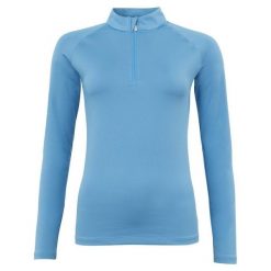 Koszulka jeździecka z długim rękawem i zamkiem błyskawicznym BR Equitation Event. Niebieskie t-shirty sportowe BR, l, bez wzorów, z elastanu, bez ramiączek, do jazdy konnej. Za 251.50 zł.