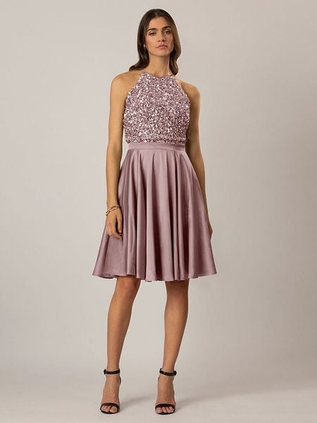 APART Sukienka w kolorze fiołkowym rozmiar: 40. Różowe sukienki Apart, bez wzorów, bez kołnierzyka, bez ramiączek, midi. Za 206.42 zł.