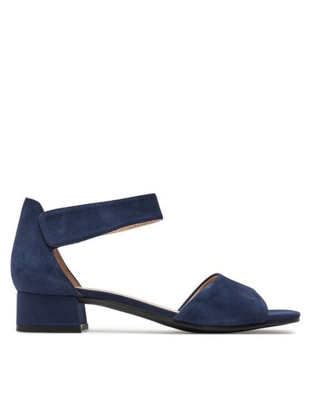 Caprice Sandały 9-28212-42 Granatowy. Niebieskie sandały Caprice, bez wzorów, ze skóry, bez obcasa, na płaskiej podeszwie, bez zapięcia. Za 171.99 zł.