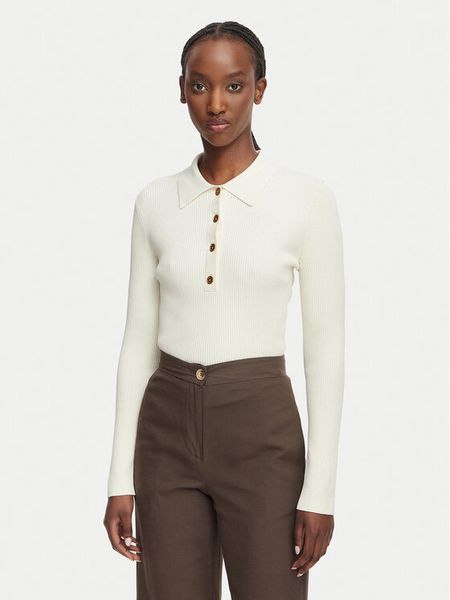MICHAEL Michael Kors Sweter MR661ER5ZV Kremowy Slim Fit. Białe swetry MICHAEL Michael Kors, m, bez wzorów, z wiskozy, bez ramiączek. Za 674.99 zł.