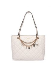 Guess Torebka Libby HWGG99 12250 Biały. Białe shopper bag Guess, z aplikacjami, ze skóry, bez dodatków. Za 749.99 zł.
