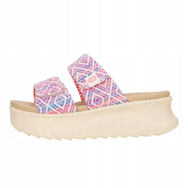 HeyDude Damskie Klapki Delray Slide Surf Baja. Brązowe klapki Hey dude, bez wzorów, z materiału, bez obcasa, bez zapięcia. Za 199.00 zł.