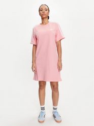 Adidas Sukienka codzienna Essentials 3-Stripes IY4242 Różowy Loose Fit. Czerwone sukienki adidas, na co dzień, xs, bez wzorów, z bawełny, bez kołnierzyka, bez ramiączek, proste. Za 129.99 zł.